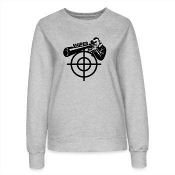 Sniper Art - Women’s Sweatshirt - heather grey - Front - AI Model Female 172 dark (172cm)