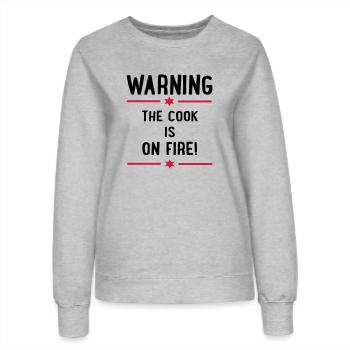Lustige Sprüche für Köche - Frauen Sweatshirt - Grau meliert - Vorne - AI Model Female 172 dark (172cm)