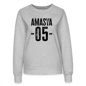 Amasya 05 – Fier de la culture turque - Sweat Femme - gris chiné - Devant - AI Model Female 172 dark (172cm)