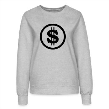 dollar - Women’s Sweatshirt - heather grey - Front - AI Model Female 172 dark (172cm)