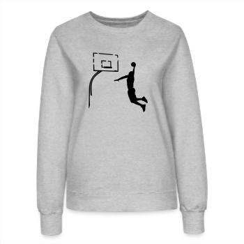 Basketball Slam Dunk Korb Brett Dunkin - Frauen Sweatshirt - Grau meliert - Vorne - AI Model Female 172 dark (172cm)