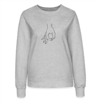 Reingeschaut - Frauen Sweatshirt - Grau meliert - Vorne - AI Model Female 172 dark (172cm)
