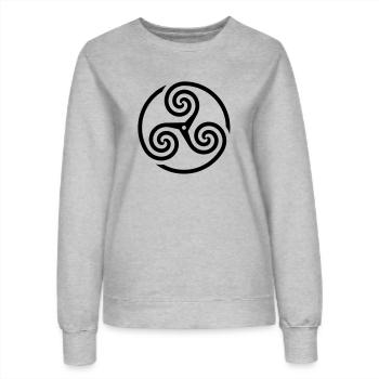 wheeled Triskele 03 - Frauen Sweatshirt - Grau meliert - Vorne - AI Model Female 172 dark (172cm)
