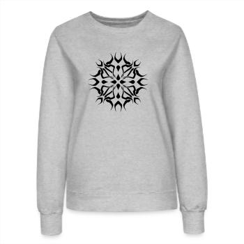 psyco sun - Sweat Femme - gris chiné - Devant - AI Model Female 172 dark (172cm)