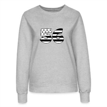 56 bzh breton Bretagne Morbihan - Sweat Femme - gris chiné - Devant - AI Model Female 172 dark (172cm)