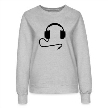 Kopfhörer - Frauen Sweatshirt - Grau meliert - Vorne - AI Model Female 172 dark (172cm)
