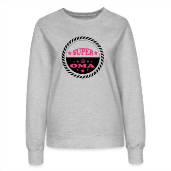 Super oma 111 - Frauen Sweatshirt - Grau meliert - Vorne - AI Model Female 172 dark (172cm)