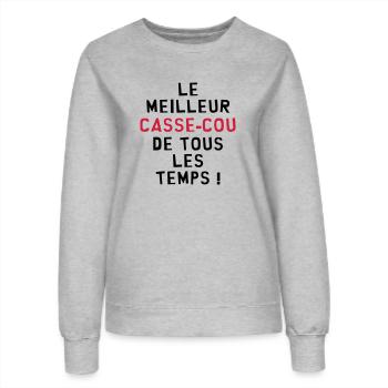 Casse-cou / Casse cou / Sport / Freestyle / Risque - Sweat Femme - gris chiné - Devant - AI Model Female 172 dark (172cm)