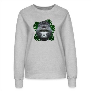 Polygon Gorilla - Frauen Sweatshirt - Grau meliert - Vorne - AI Model Female 172 dark (172cm)