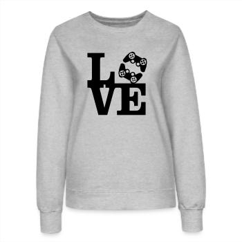 Love Gaming (Controller) - Sweat Femme - gris chiné - Devant - AI Model Female 172 dark (172cm)