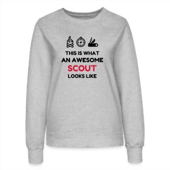 scout / scouting / scoutisme / guide - Sweat Femme - gris chiné - Devant - AI Model Female 172 dark (172cm)