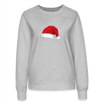 chapeau de père Noël - Sweat Femme - gris chiné - Devant - AI Model Female 172 dark (172cm)