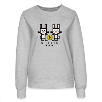 white rabbits collect bitcoin - Women’s Sweatshirt - heather grey - Front - AI Model Female 172 dark (172cm)