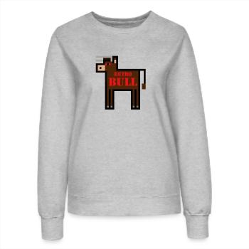 Retro Bull - Women’s Sweatshirt - heather grey - Front - AI Model Female 172 dark (172cm)