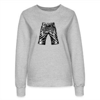 Lederhosen, pantalon traditionnel, bretelles gauche ou bretelles droites - Sweat Femme - gris chiné - Devant - AI Model Female 172 dark (172cm)