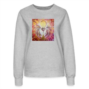 Herzengel Trau Fülle - Frauen Sweatshirt - Grau meliert - Vorne - AI Model Female 172 dark (172cm)