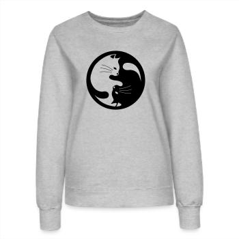 ying yang cats - Frauen Sweatshirt - Grau meliert - Vorne - AI Model Female 172 dark (172cm)