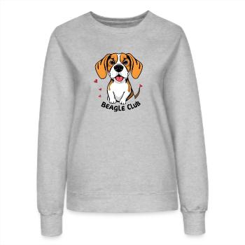 Beagle Club – Schlappohren zum Verlieben - Frauen Sweatshirt - Grau meliert - Vorne - AI Model Female 172 dark (172cm)