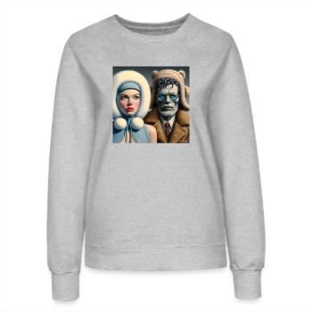 froid! - Sweat Femme - gris chiné - Devant - AI Model Female 172 dark (172cm)