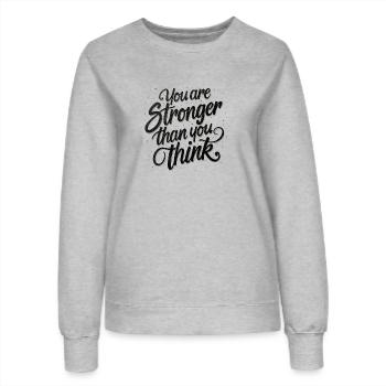 Du bist stärker als du denkst - Frauen Sweatshirt - Grau meliert - Vorne - AI Model Female 172 dark (172cm)