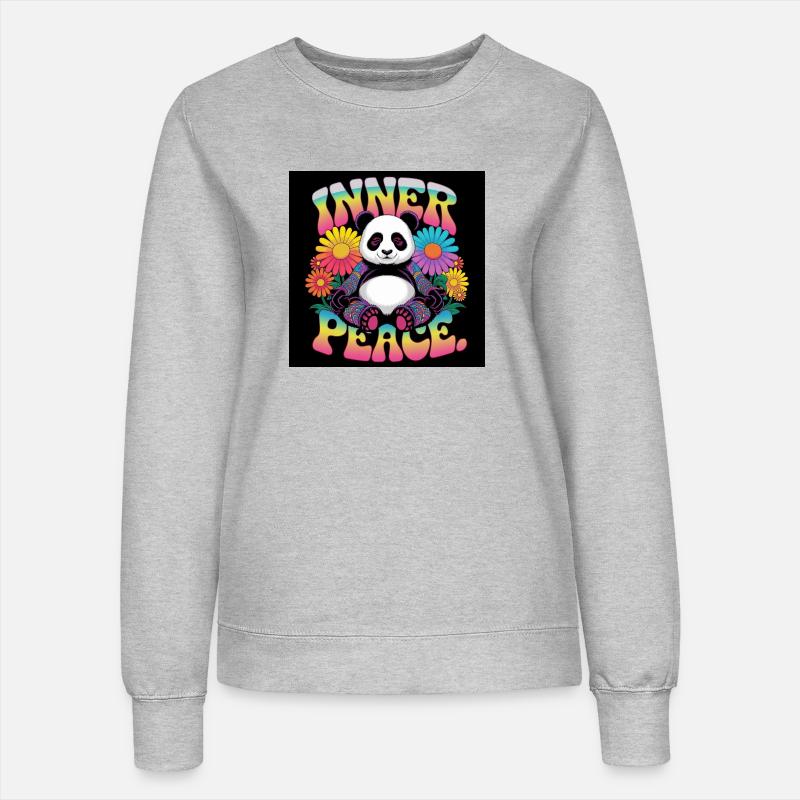 Inner Peace Meditating Panda - Women’s Sweatshirt - heather grey