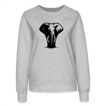 Elefant Porträt Rüsseltier mit Stoßzähnen - Frauen Sweatshirt - Grau meliert - Vorne - AI Model Female 172 dark (172cm)