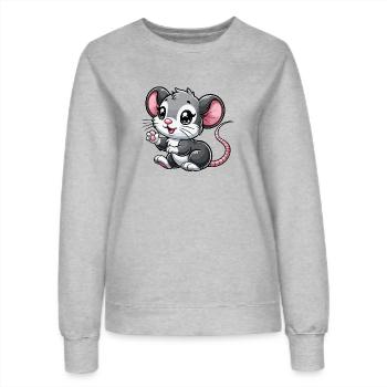 Mouse child waving - Women’s Sweatshirt - heather grey - Front - AI Model Female 172 dark (172cm)