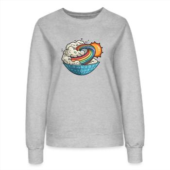 Mathematical Vortex Sun - Women’s Sweatshirt - heather grey - Front - AI Model Female 172 dark (172cm)