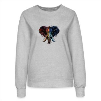 Elephant Feuer Wasser - Frauen Sweatshirt - Grau meliert - Vorne - AI Model Female 172 dark (172cm)