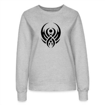 Minimalistisches Tribal Mystik Fantasie Design - Frauen Sweatshirt - Grau meliert - Vorne - AI Model Female 172 dark (172cm)