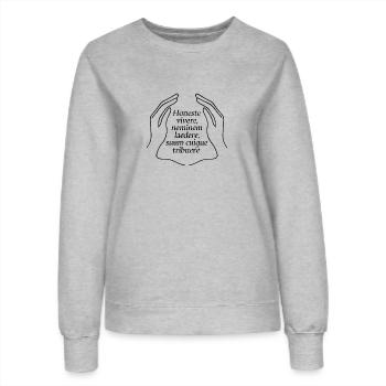Honeste Vivere Latin Quote Wisdom - Women’s Sweatshirt - heather grey - Front - AI Model Female 172 dark (172cm)