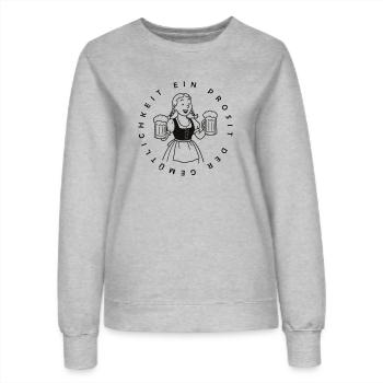 Bier Mädchen - Ein Prosit der Gemütlichkeit - Sweat Femme - gris chiné - Devant - AI Model Female 172 dark (172cm)