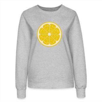 Pop-Art Zitronenscheibe Retro Motiv - Frauen Sweatshirt - Grau meliert - Vorne - AI Model Female 172 dark (172cm)