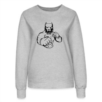 dog_fighter_001 - Frauen Sweatshirt - Grau meliert - Vorne - AI Model Female 172 dark (172cm)