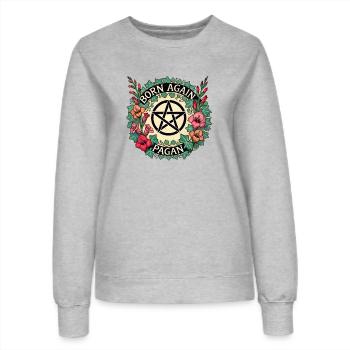 Wiedergeborener Heide - Frauen Sweatshirt - Grau meliert - Vorne - AI Model Female 172 dark (172cm)