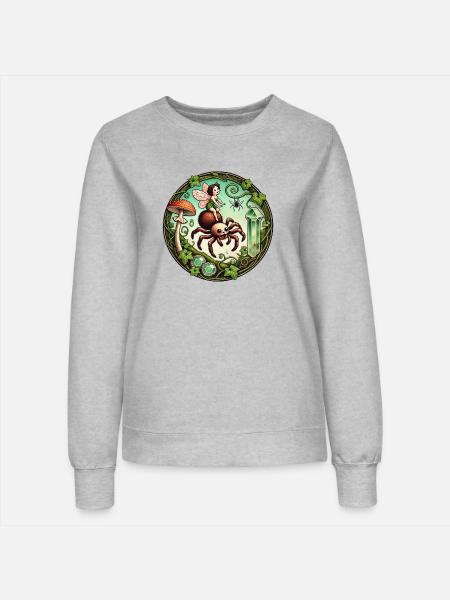 Spinnen-Fee - Frauen Sweatshirt - Grau meliert