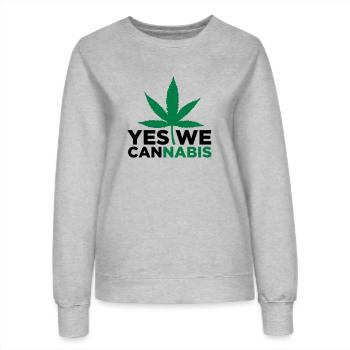 Yes We Cannabis! - Frauen Sweatshirt - Grau meliert - Vorne - AI Model Female 172 dark (172cm)