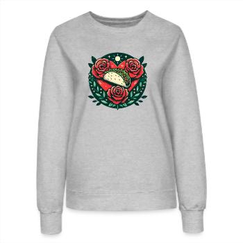 Taco Lovers Taco Dienstag - Frauen Sweatshirt - Grau meliert - Vorne - AI Model Female 172 dark (172cm)