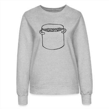 Kochtopf2 kochen Koch Köchin Suppe Eintopf - Frauen Sweatshirt - Grau meliert - Vorne - AI Model Female 172 dark (172cm)