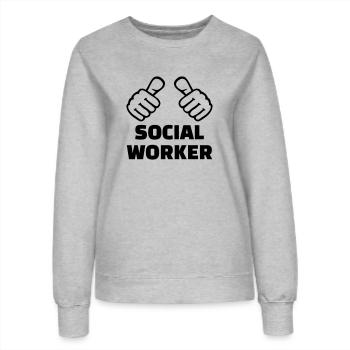 Social worker - Women’s Sweatshirt - heather grey - Front - AI Model Female 172 dark (172cm)