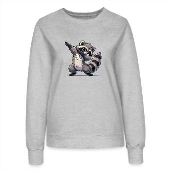 Raccoon Dabbing - Women’s Sweatshirt - heather grey - Front - AI Model Female 172 dark (172cm)