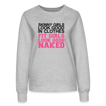 Fit girls look good - Frauen Sweatshirt - Grau meliert - Vorne - AI Model Female 172 dark (172cm)