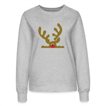 elch - Frauen Sweatshirt - Grau meliert - Vorne - AI Model Female 172 dark (172cm)