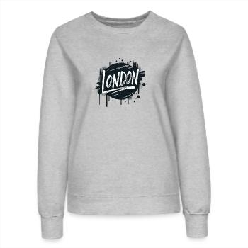 London UK United Kingdom GB Great Britain - Frauen Sweatshirt - Grau meliert - Vorne - AI Model Female 172 dark (172cm)