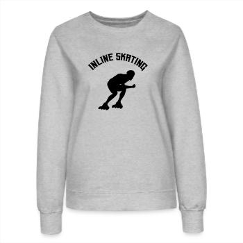 inline skating - Frauen Sweatshirt - Grau meliert - Vorne - AI Model Female 172 dark (172cm)