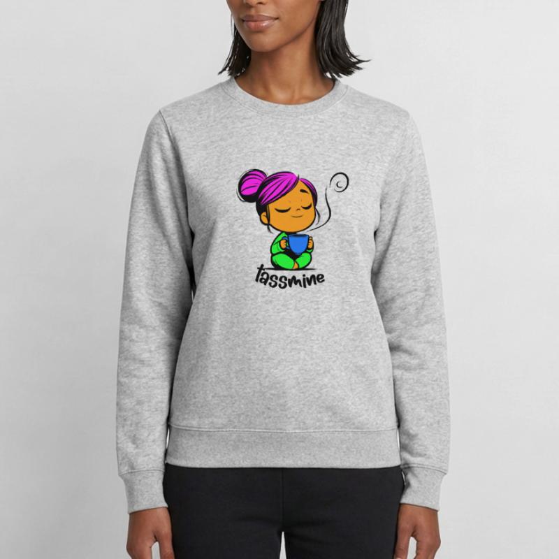 Tassmine enspannt mit einer Tasse Tee oder Kaffee Frauen Sweatshirt