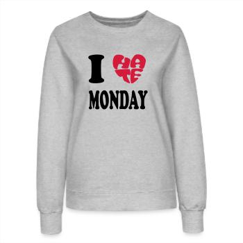 I HATE MONDAY - Frauen Sweatshirt - Grau meliert - Vorne - AI Model Female 172 dark (172cm)