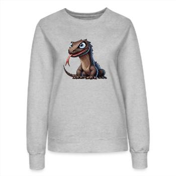 Komodowaran - Frauen Sweatshirt - Grau meliert - Vorne - AI Model Female 172 dark (172cm)