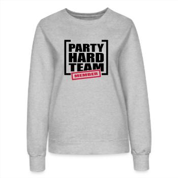 Party Hard Team Member - Frauen Sweatshirt - Grau meliert - Vorne - AI Model Female 172 dark (172cm)
