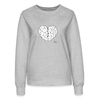 BRAIN + HEART - Frauen Sweatshirt - Grau meliert - Vorne - AI Model Female 172 dark (172cm)